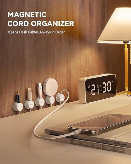 9 Pack Cable Management Cord Holder, JOYROOM Magnetic Cable Clips Adhesive Wire Hider, Cord Organizer for Desk Bedside Nightstand Table Desktop USB Wall Car Office Workspace Accessories