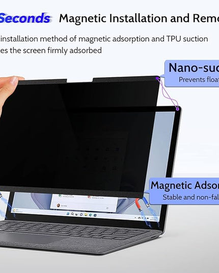 IPROKKO Surface Laptop Privacy Screen 6/5/4/3/2/1-15 inch, Magnetic Removable Privacy Screen Filter for Microsoft Surface Laptop, Anti-Glare Blue Light Screen Protector