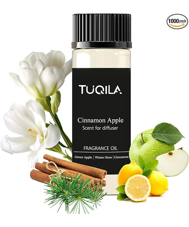 Tuqila Essential Scent Oil Cinnamon pples 20ML Sampler Waterless Diffuser Oil for Cold Air Diffusers, Luxury Home Fragrance Oils, Aromatherapy Oils for Spa, Office, Long-Lasting Refill