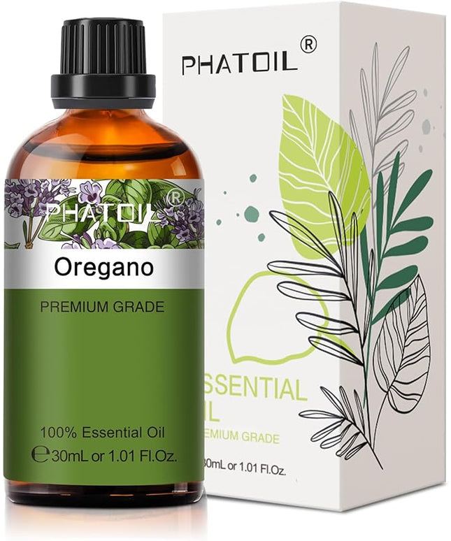 Oregano 1.01fl.oz Essential Oil, PHATOIL Pure Aromatherapy Oils for Diffuser, Humidifier, Perfect for DIY Soap, Candle, Bath Bombs Making(30ml)