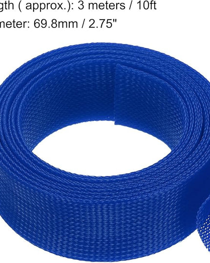 uxcell Expandable Sleeving,2 3/4-inch 10ft Cable Sleeve, Blue