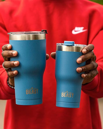 Beast 30 oz Tumbler Stainless Steel Vacuum Insulated Coffee Ice Cup Double Wall Travel Flask (Stormy Sky Blue)