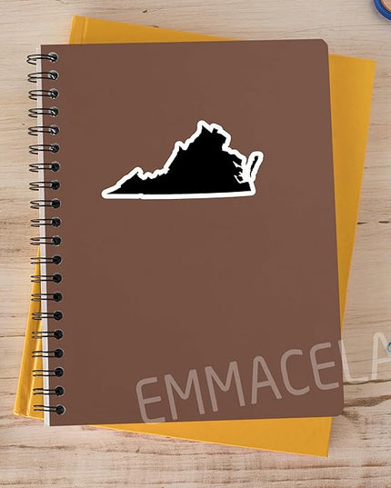 (3PCS) Virginia State Map Stickers, US State Stickers - Waterproof Vinyl Decals for Tumblers, Water Bottles, Laptops, Books, Scrapbooks, Great for Virginia Lovers 3 x 1.5 Inch