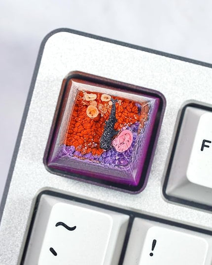 Whale Shark Artisan Keycap Orange Purple Ocean Keycap R1 SA Profile Custom Sea Creatures Keycaps 1U ESC Handmade Gaming Resin Key Cap Cherry MX Switch Compatible Mechanical Keyboard Ocean Lover Gift