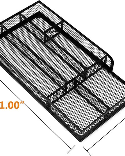 Desk Drawer Organizer, Metal Mesh Dividers Organizer (Blak-2P, Small)