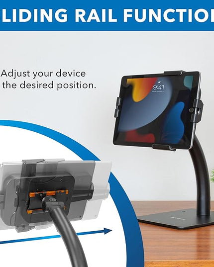 Mount-It! Anti-Theft Tablet Kiosk Countertop Stand | Universal Fit Retail Tablet Stand Compatible with 7.9" to 11" iPad and Samsung Tablets | Retail Kiosk, Black