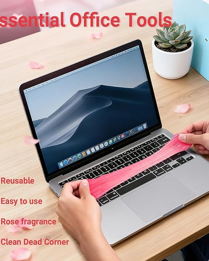 ColorCoral Universal Cleaning Gel Keyboard Dust Cleaner for Office Electronics Product,Cleaning Putty for Car Detailing Laptop Dusting Kit Computer Dust Remover,Computer Cleaning Accessories,Rose Pink