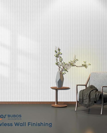 BUBOS Large Acoustic Panels, 6 Pack 48x12 Inch SoundProof Panels for Walls, Self Adhesive Acoustic Wall Panels, Decorative Sound Panels for Home Studio Office (White 02)