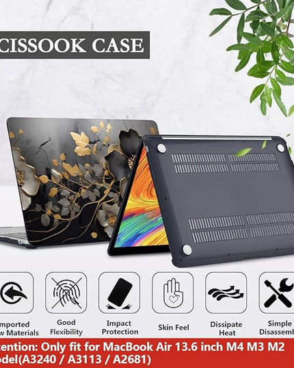 CISSOOK Compatible with MacBook Air 13.6 inch 2025 2024 2023 2022 Release M4 A3240 M3 A3113 A2681 M2, Floral Hard Shell Case Keyboard Skin Cover Screen Protector - Abstract Oil Painting