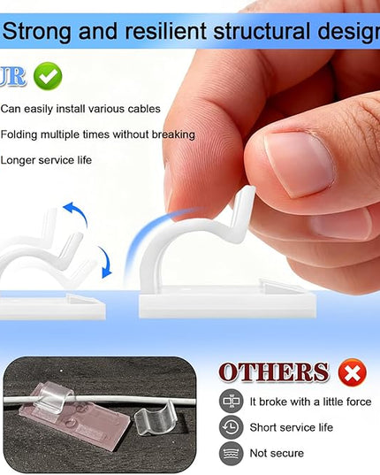 XHF 30PCS White Hooks for Outdoor String Lights Clips, Heavy Duty Adhesive wih Holes and Screws, for Hanging Christmas Lighting
