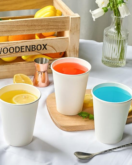 TV TOPVALUE 210 Count 12 oz Coffee Cups, White Paper Cups 12 oz for Water Juice or Tea, Perfect for Office Home Party