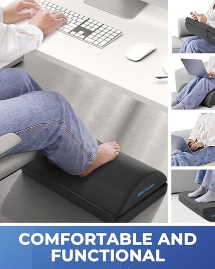 BlissTrends Foot Rest for Under Desk at Work-Versatile Foot Stool with Washable Cover-Comfortable Footrest with 2 Adjustable Heights for Car,Home and Office to Relieve Back,Lumbar,Knee Pain-Gray Long