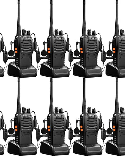 Baofeng Walkie Talkies Two-Way Radios bf-888s for Adults Long Range Rechargeable Communicator Handheld Professional UHF Interphone 10 Pack Walky Talky Set with Earpiece,Li-ion Battery and Charger
