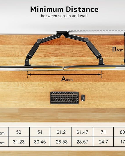 PUTORSEN Dual Monitor Wall Mount for 17-32 inch Flat/Curved Computer Screens, Full Motion Wall Monitor Mount with VESA 75x75/100x100 mm, Each Holds Up to 19.8lbs, Black