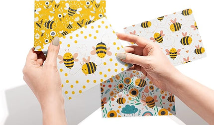 Twigs Paper - Assorted Bumble Bee Greeting Cards - Stationery Cards with Envelopes - Thank You Card - Blank Note Cards - Greeting Cards for All Occasions - Made in USA (5.5 x 4.25, Set of 12)