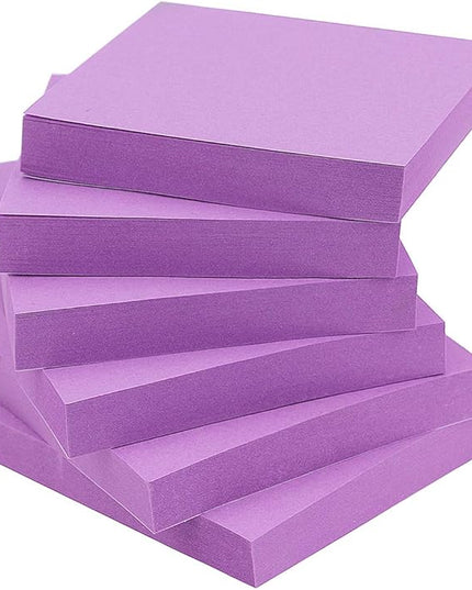 Early Buy Sticky Notes 3x3 inch, Purple Color Self-Stick Notes 6 Pads, 100 Sheets/Pad