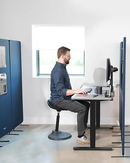 VIVO Freestanding 72 x 66 inch Privacy Panel, Cubicle Divider, Acoustic Wall Partition, x3 24 inch Panels, Navy Blue, PP-3-T072NB