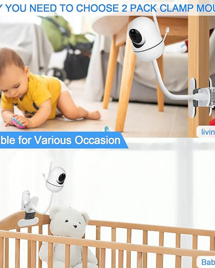 15.7 inches Baby Monitor Mount Compatible with HelloBaby HB6560/HB65/HB6550/HB6550 pro/HB66/HB248,ANMEATE SM935E Baby Monitor Camera Flexible Clip Clamp Mount Long Gooseneck Arm