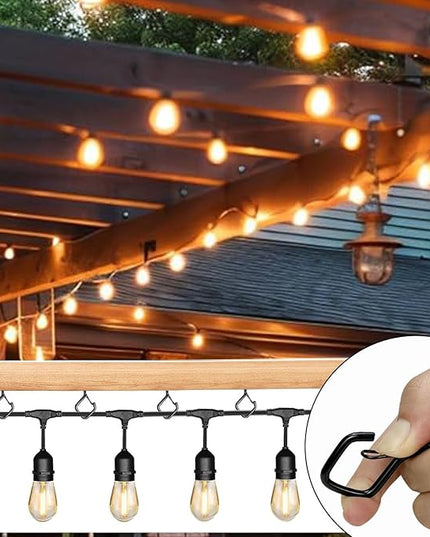 35 PCS Eye Screw Hooks for Hanging Heavy Duty with Safety Buckle.Metal Ceiling Hooks for Hanging Plants,Cup,Wind Chime,Bird Feeders,Christmas String Lights at Indoor&Outdoor,2.36 Inches Black