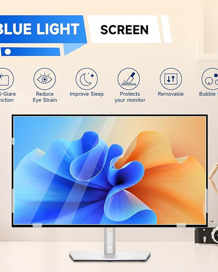 IPROKKO 【2 Pack】 23.8 inch Anti-Blue Light Monitor Screen Protector for 16:9 Widescreen,Removable Anti Glare Blue Light Blocking Screen Filter，LED PC Anti-UV Eye Protection Filter Film
