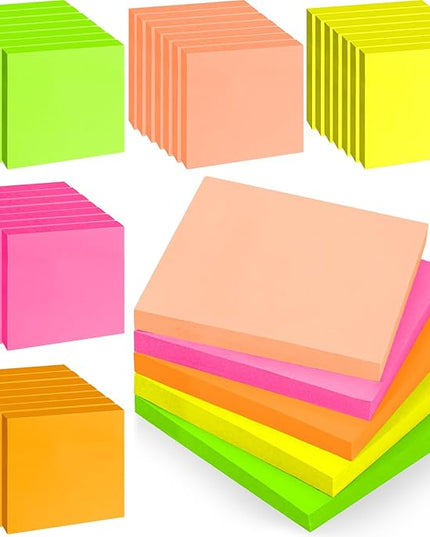 35 Pack Sticky Notes Bulk 3 x 3 In Self Stick Notes Pads Colorful Posted Note in 5 Bright Color Adhesive Paper Memo 75 Sheets/Pad Easy to Post note pad for Office Home School Notebook Wall Door Window