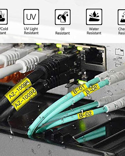 Compatible for DYMO 18058 Industrial Heat Shrink Tubes 3/4" 19mm Used in Industrial Rhino 4200, 5200, 5000, 6000 Label Maker (Black on Yellow, 3/4'' x 4.9'), 2-Pack