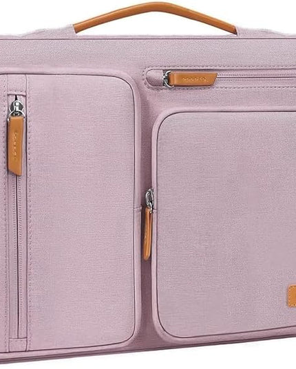 MOSISO 360 Protective Laptop Case 13.3 inch, 13-13.3 inch Laptop Sleeve Compatible with MacBook Air/Pro 13 / Pro 14,HP Dell Acer ASUS,Side Open Carrying Case with 4 Zipper Pockets&Handle, Pastel Pink