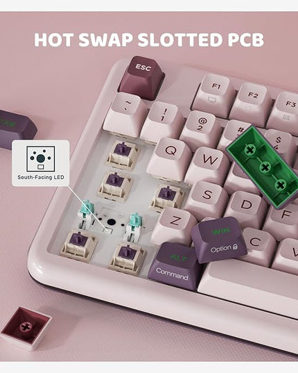 KZZI Z98 Wireless Mechanical Keyboard, Smart Display & Knob, BT5.0/2.4GHz/USB-C, Hot Swappable Custom Keyboard, Pre-lubed Linear Switches, Gasket Mount, RGB Creamy Gaming Keyboard