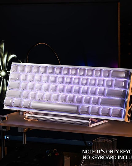 OHY XVX Jelly R2 Side-Printed Translucent MDA Profile Keycap Set, 122 Keys Double Shot PC+ABS Keycaps for MX Switches & ANSI Layout Mechanical Keyboards-White