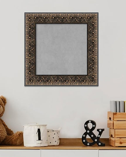 Amanti Art Black Framed Magnetic Board 17x17 X-Small Vision Board for use with Magnets, 100% Metal Sheet to Display Items as Office Decor or for Home Organization in mudroom, Kitchen or Kids Room