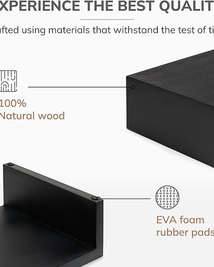 Anji Mountain Wooden Monitor Stand - Elegant Monitor Riser, Perfect Monitor Stand for Desk Organization, Durable Wood Construction monitor stands, Enhances Ergonomics and Workspace Efficiency,Black