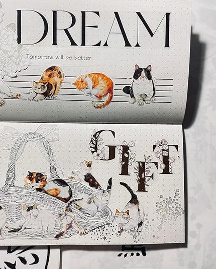 RICHTAPES-Seahorse Forest Vol3-A20 Meow,Original Design Cute Cat Vintage Thin Washi Tape Stickers,for Scrapbook Supplies,Scrapbook Tape Stickers,Junk Journal Stickers,Bullet Journal Supplies