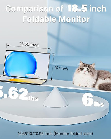 InnoView 18.5" 100Hz Dual Portable Monitor Built-in Speakers 115% sRGB 315°Adjustable Dual Stacked Folding Monitor (Wins/Mac) 1080P Laptop Screen Extender for Laptop(No Driver Needed)