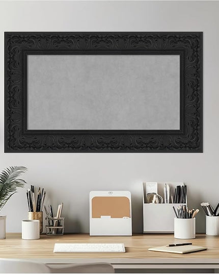 Amanti Art Black Framed Magnetic Board 19x31 Small Vision Board for use with Magnets, 100% Metal Sheet to Display Items as Office Decor or for Home Organization in mudroom, Kitchen or Kids Room