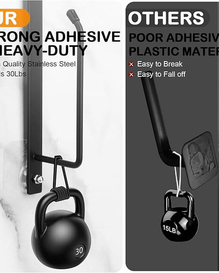 Hat Rack for Baseball Caps (2-Pack), Stainless Steel Hat Organizer for Baseball Caps, Multi-Purpose Hooks for Wall, Strong Adhesive/Wall Drilled (Black)
