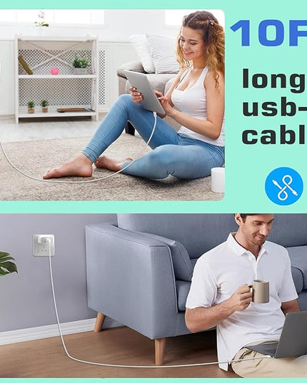 iPhone 16 Charger Fast Charging, 3Pack 20W USB C Fast Charger Plug 10ft USB C to USBC Cable Cord Compatible iPhone 16/16 Pro Max/15 Pro/15 Plus,iPad Air M2 11/13 inch,iPad Pro M4 11/13inch,iPadAir 4/5