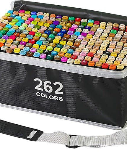 Alcohol Markers 262 Colors with Base Drawing Pen Dual Tip Art Markers for Sketch Anime Illustrations