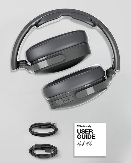 Skullcandy Hesh ANC Wireless Over-Ear Bluetooth Headphones, Active Noise Cancelling, Up to 22 Hrs Battery, Foldable Lightweight Design, Microphone for iPhone Android - True Black