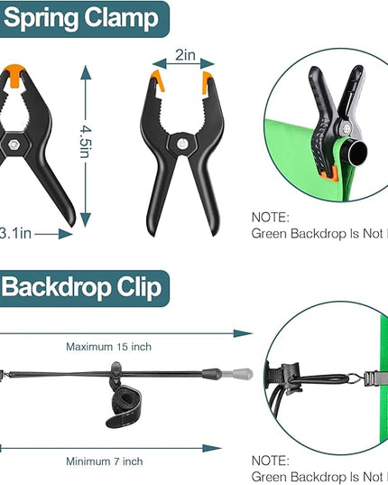 FUDESY Photo Video Studio 10 x 10Ft Heavy Duty Adjustable Backdrop Stand,Background Support System for Photography with Carry Bag, 6 Pcs Clip Clamps
