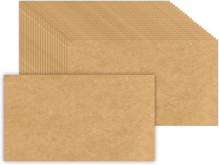 2 x 3.5 Plain Tan Kraft Business Cards Set of 200 - Brown Craft Cardstock - Create Business Cards, Thank You Packaging Insert, Gift Favor Tag, Paper Craft - Stamp, Write, Draw, DIY Card Making