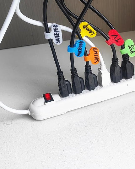 Cable Labels, for Organizing Wires and Identification, Multicolored Handwriting Cable Tags,Cable Tags and Wire Tags for Cable Management and Identification (Oval / 16 Pcs/Multicolor)