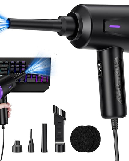 Electric Air Duster - Air Blower - Multi-Use Compressed Air Duster for Keyboard- Computer and PC - 5.74 oz Powerful Motor