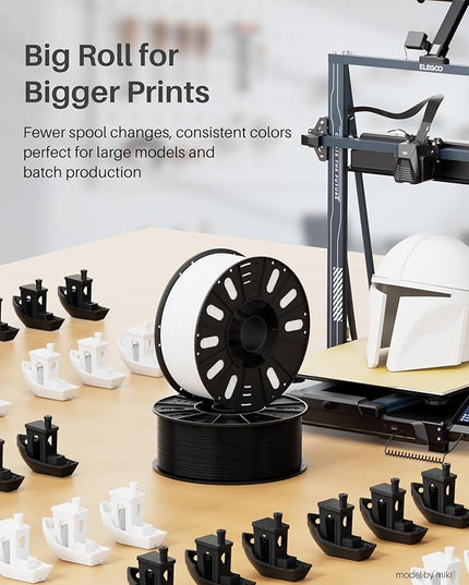 ELEGOO PLA Filament 1.75mm Black 3KG, 3D Printer Filament Dimensional Accuracy +/- 0.02mm, 3KG Large Spool(6.6lbs) Fits for Most FDM 3D Printers