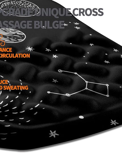 Ergonomic Slope Mouse Pad Wrist Support, Wrist Rest Mousepad for Carpal Tunnel Pain Relief with Massage Bulge and Slow Rebound Memory Foam (12x8 inch, Galactic System)