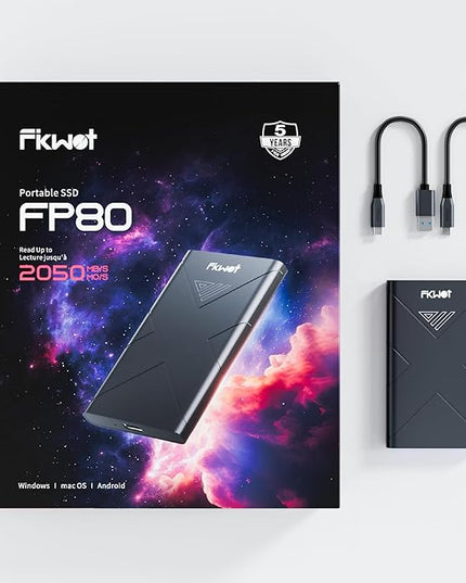 2TB External SSD, Portable SSD, Up to 2000MB/s, USB 3.2 Gen2x2 External Solid State Drives, Compatible with Smart TV, PS5/PS4(Pro), iPhone 15/16, Xbox, Mac & Windows and Other Devices(FP80)