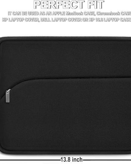 Laptop Case 13.3 inch, Durable Laptop Sleeve 14 inch, Portable Monitor Protective Computer Sleeve with Front Pocket Computer Bag Compatible with MacBook Air Pro 13.3 inch 14 inch, Dell, HP, Black