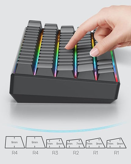 Cherry Profile Black Blank PBT Keycaps, 129 Key Custom Key caps, Minimalist Blank Keycap Set for Cherry MX Switches Mechanical Keyboard (Grey Black/Blank)