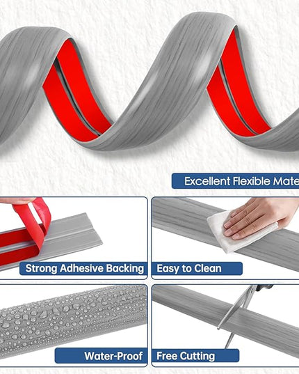 Floor Cord Cover for Wires on Floor Self Adhesive Cord Hider Floor Cable Management Wire Covers for Cords Protector Prevent Cable Trips Cord Cavity W 0.51" x H 0.31", Gray Wood, 3.3Ft