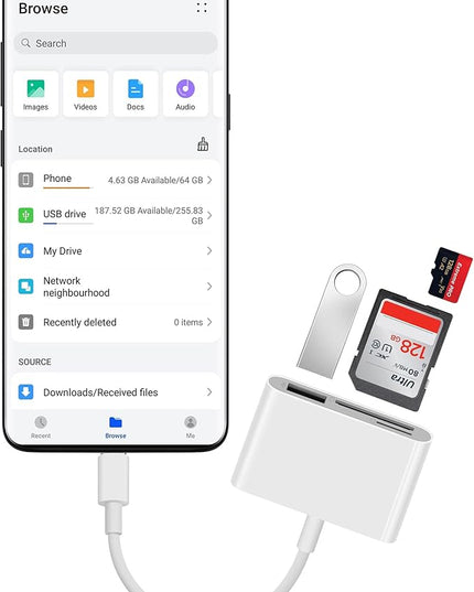 USB C SD Card Reader for iPhone 15 16 iPad Mac 3 in 1 USB-C Memory Trail Camera Card Adapter with Dual Slots & USB Port for Mac MacBook Pro/Air/Mini Android Laptop More USBC Typec Devices