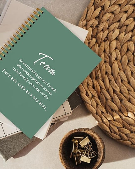 Sage Green Meeting Notebook for Work, Employee Appreciation Gifts, Team Gifts for Employees, Journals for Writing, Thank You Gifts for Women Men Leader Boss Mentor Manager Coworkers, 5.5"x8.3"